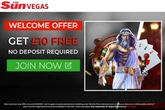 Join Sun Vegas today to get £10 free with no deposit required