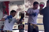 Watch Pacquiao, 42, look sharp in training as he prepares for title fight