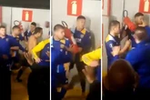 Watch Rojo lash out at guard & grab FIRE EXTINGUISHER during Boca Juniors riot