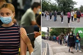 Over-18s queue to receive Covid vaccine after flocking to jab centres