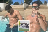 Topless Joey Essex soaks up the sun in his £3m mansion's stunning pool