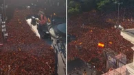 Thousands of Spain fans sing 'Rodri's on fire' at Madrid celebration party