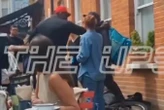 Moment Derek Chisora HEADBUTTS Deliveroo rider as row erupts outside restaurant