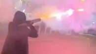 Shocking moment man with 'ROCKET LAUNCHER' shoots fireworks at people