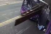 Man hit by a BUS before he hops up and walks into pub in resurfaced clip