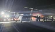 Moment plane spits fire in ANOTHER landing horror on same night as SK crash