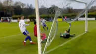 'Non-league at its best', joke fans as keeper stuck in own net still makes save