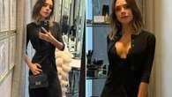 Busty Victoria Beckham stuns in plunging black dress as she shops in LA