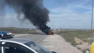 Казахстанец с женой и трое их детей успели покинуть авто до его полного уничтожения
