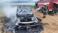 Автомобиль вспыхнул в Павлодарской области