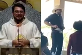Padre leiloa cueca por R$ 3 mil em evento religioso.