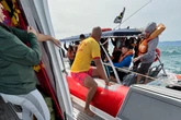 Bombeiros resgatam grupo que naufragou em visitação à baleias. Veja