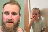 Filha tem reação inesperada ao ver o pai sem barba pela primeira vez