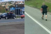 Homem agride mulher, rouba carro e caminha em cima de veículos. Vídeo