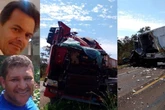 Motorista é lançado para fora de carreta em acidente com duas mortes