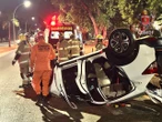 Bêbada, mulher é presa pela PMDF após capotar carro na Asa Norte