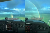 Vídeo: em busca do pote de ouro? Piloto voa em direção a arco-íris