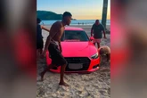 “Perrengue chique”: ideia de foto termina com carro atolado na praia.