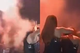 Vídeo: fogo atinge cabelo de backing vocal do Limão com Mel em show