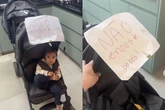 Vídeo: mãe põe placa em carrinho para impedir toque nos filhos gêmeos