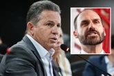 Governador de MT diz que Eduardo Bolsonaro está louco e fala “merda”