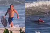 AL: surfista usa prancha para salvar mulher de afogamento