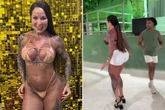 Rainha sem calcinha reaparece após polêmica e se esforça para sambar
