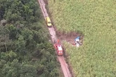 Veja imagens aéreas do local exato da queda de avião com drogas em AL