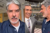 William Bonner “invade” estúdio e surpreende César Tralli na Globo