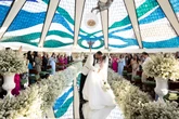Larissa Borges e Ryan Ashe trocam alianças na Catedral de Brasília