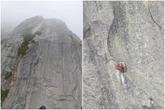 Alpinistas caem e passam a noite pendurados em cinto em pico no Canadá
