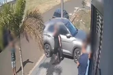 Vídeo mostra jovem escalando portão para fugir de pit-bull solto