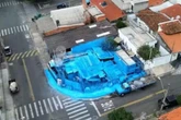 Paulista cria obra de arte gigante com 300 l de tinta: “Sonho azul”