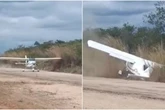CE: avião monomotor perde controle e sai da pista durante pouso. Vídeo