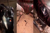 Esfaqueada, mulher conseguiu pilotar moto e fugir do agressor. Vídeo