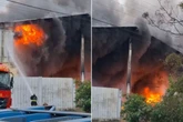 Vídeo: galpão pega fogo próximo ao aeroporto de Navegantes