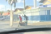 Vídeo: trio usa facão e pau para espancar e assaltar pedestre no DF
