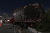 Caminhão pega fogo, ocupante é atropelado pelo veículo e morre