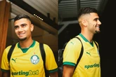 Andreas Pereira desembarca no Brasil com camisa do Palmeiras. Fotos