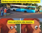 Prefeito se dói com crítica a buracos, aciona Justiça e toma invertida