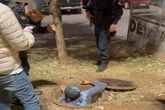 Vídeo: homem é detido dentro de buraco furtando cabos em Águas Claras