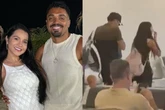 Após traição, Tirullipa é visto em aeroporto com a esposa e filhas