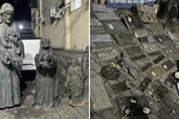 Trio é preso ao transportar estátuas sacras e lápides furtadas