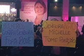 Michelle Bolsonaro é cobrada sobre o caso Cíntia Chagas e Lucas Bove