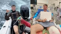 Pescador coberto de sangue sorri em foto após ser atacado por tubarão