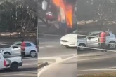 Vídeo: homem mata ex a tiros e incendeia trailer em que ela estava