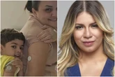 Filho de Marília Mendonça aparece com sensor para monitorar glicose