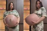 Mãe impressiona a web com barriga de gravidez “gigante”: “Como anda?”