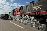 Homem é preso transportando 1,3 tonelada de droga escondida em carreta