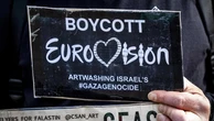 Manifestanti iraniani a Eurovision contro Israele e il regime degli ayatollah